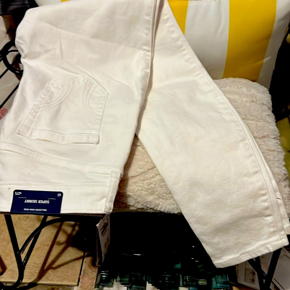 Hollister high rise jeans white super skinny